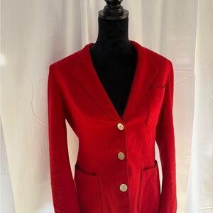 Vintage 100% Wool Women's Blazer, True Red